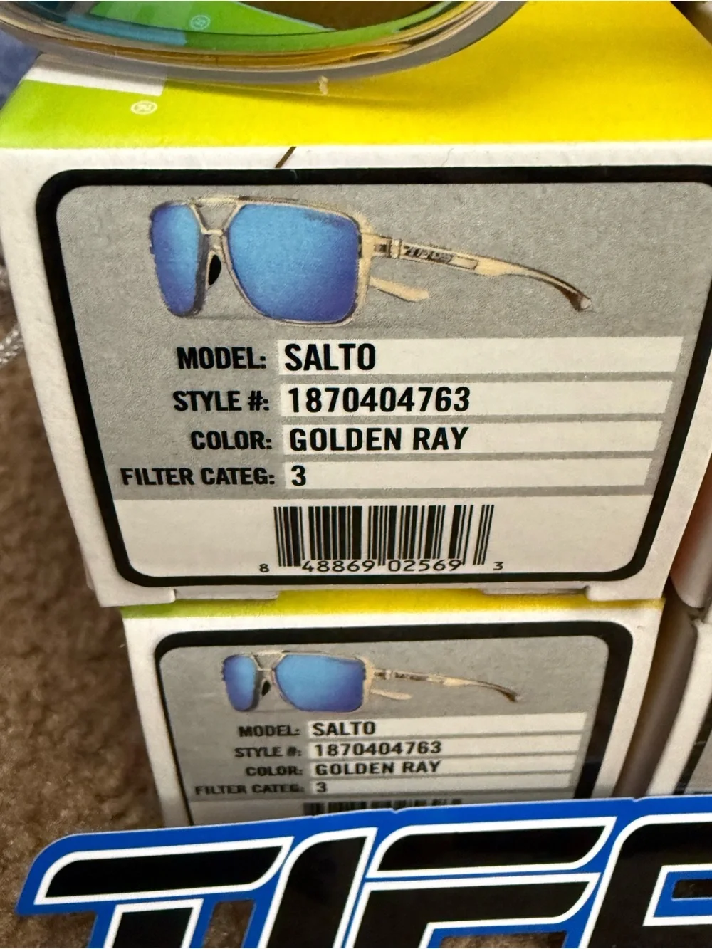 Tifosi Optics Gold Frame Sunglasses with Blue Mirrored Lenses